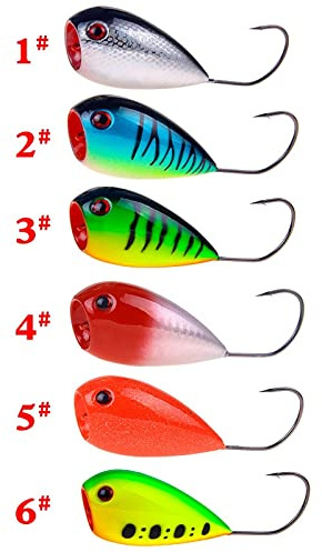 L-MEIQUN, 6 stücke Popper Fischereiköder Crankbaits 8cm 13g Poper Lites Künstliche Köder Kroatisch Ei Schwimmender Harter Köder mit einem einzigen Haken (Farbe : 6pcs Lures)