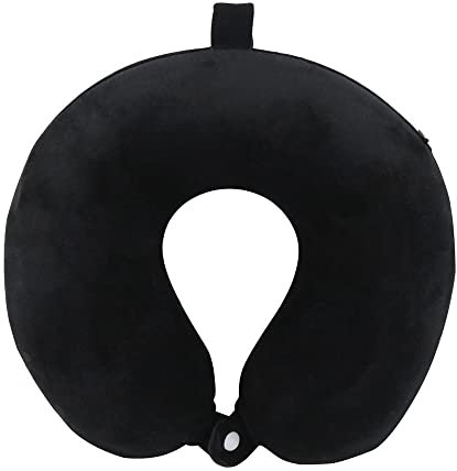 Memory Foam Nackenkissen Reisekissen, Relax Nackenkissen Reise für Flugzeugstuhl, Zuhause und Büro (Schwarz)