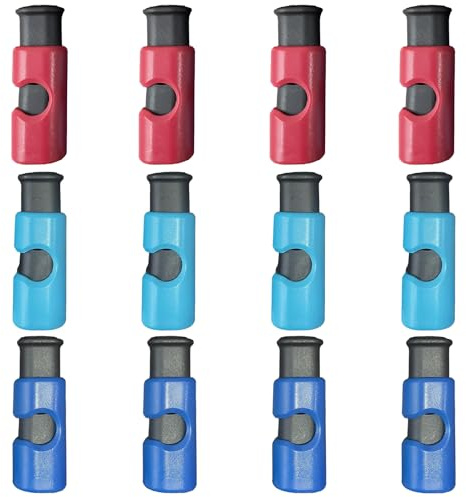 MEMOFYND 12 mollette multifunzione con chiusura a sacchetto in blu scuro, blu chiaro e rosso, ideali per chiudere sacchetti, come frigorifero, mollette per congelatore