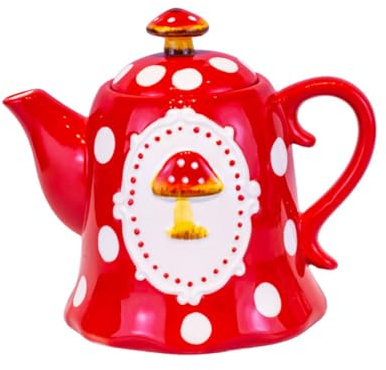 HOLIDYOYO Bollitore Rosso Grande Capacità Facile da Pulire in Ceramica Resistente al Calore Design Elegante per Tè e Latte Durante Feste e Raduni