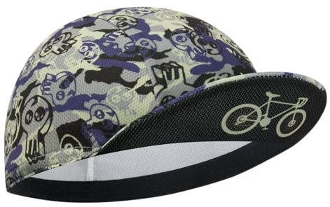 Cappellino Ciclismo Uomo in Poliestere - Berretto Sottocasco Traspirante con Protezione UV e Fascia Assorbente, Copricapo Sportivo per Bici da Corsa, Mountain Bike e Attività Outdoor(Unisex)