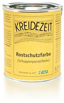 Kreidezeit Rostschutzfarbe mit Eisenglimmer Anthrazitgrau Metallic - Wetterfester Rostschutz für Metall & Holz - Schuppenpanzerfarbe (0,75 Liter)