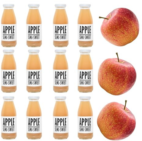 PRESSUICE Cloudy Apple Juice 100% Cold-Pressed NFC 12 x 250 ml | 12 Bottles Pack, Semi-Sweet Flavour, Not From Concentrate, Naturally Cloudy, No Added Sugar, No Additives, Vegan, GMO Free