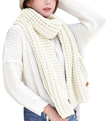 Nidddiv Damen Schal Rot Kariert Winter Bunt Kint Feel Pashmina Schals Elastizität Leichter Schal Warme Schals Damen Herren Lange Dicke Schals Strickpaare Schal Kölnisch Wasser Tücher (Beige, One Size)