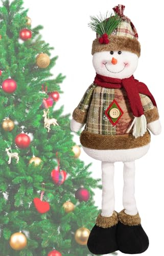 Generico Decorazioni Natalizie con Pupazzo di Neve, Figura in Piedi di Babbo Natale | Pupazzo di Neve di Natale con Gambe allungabili Decorazione Pupazzo di | Figura in Piedi del di per Porta