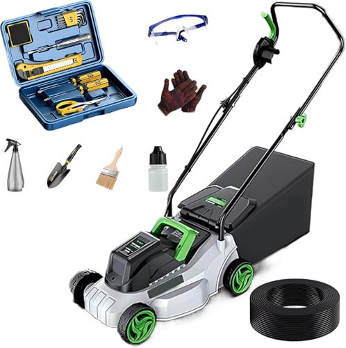 Cortacésped Eléctrico con Cable 2 En 1 - Cortacésped 2000 W/50 Cm, Funcionamiento Continuo Durante 72 Horas Sin Quemar El Motor, 6 Alturas De Corte, Ideal para Jardines Pequeños Y Grandes 12m