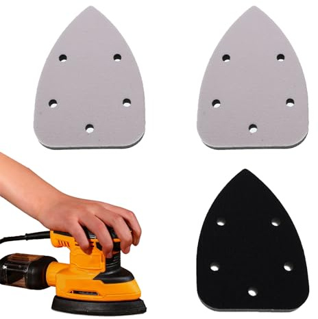 Solbrezeni 3 cuscinetti di supporto per levigatrice a 5 fori, 140 mm x 98 mm, per levigatrice per mouse, ricambio per accessori per levigatrice