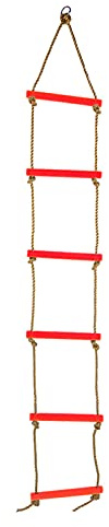 NINGANME Scala da Arrampicata per Bambini a Sei sezioni in plastica per Esterni, Gioco di Arrampicata con Corda per Bambini, Scala ad Altezza Regolabile con Corde in Nylon Resistenti per Il (Rossa)