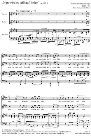 Rheinberger: Drei Duette op. 103. Partitur
