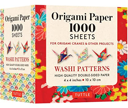 Origami Paper Japanese Washi 1,000 Sheets 4 10 Cm: Tuttle Origami Paper: High-quality Double-sided Origami Sheets Printed With 12 Different Designs Instructions for Origami Crane Included
