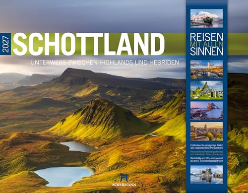 Schottland Kalender 2027 | Unterwegs zwischen Highlands und Hebriden | Imposanter Reise-Kalender im großen Querformat (54x42 cm) | Edinburgh
