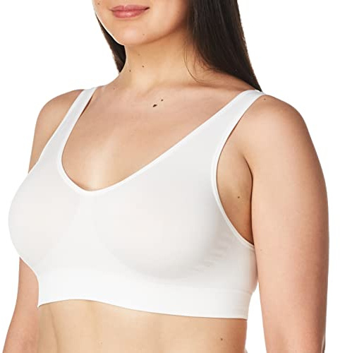 Hanes Damen Wireless, Cozy Full-Coverage Pullover, Seamless T-Shirt Bra for Women BHS, Undurchsichtige, Weiß, XX-Large