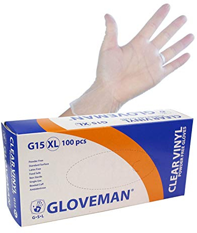 GLOVEMAN Clear Vinyl Gloves (Box of 100) (Extra Large)