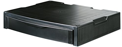 HAN 9250-13, Support MONITOR, support pro pour moniteur, comprenant un tiroir. Stable, élégant et superposable, noir