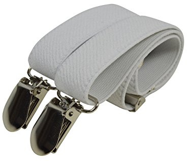 Olata Bretelle per Bambini a Forma di Y, Elastiche, Regolabili (0-2 Anni), 2 cm. Bianco