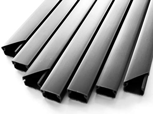 SCOS Smartcosat SCOSKK197 10 m Kabelkanal 10x 1m (L x B x H 1000 x 15 x 10 mm, PVC, Kabelleiste, Selbstklebend) schwarz
