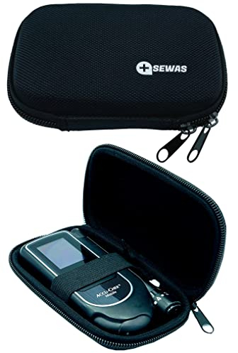 ZENXEAY SEWAS Étui Rigide pour Batterie Chek Mobile & Aide au piquage – Sac Banane pour Appareil de glycémie Sac de diabétique