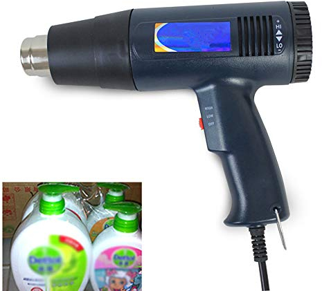 Hanchen Heißluftpistole1800W für Wärmeschrumpf Handheld Heißsiegelpistole für POF-PVC-Folienschrumpfverpackung zum Abbeizen vom Lack, Wärmeschrumpfung (Standard)