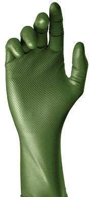 Juba Grippaz G, desechable nitrilo escamado sin polvo, verde - SIZE: 8