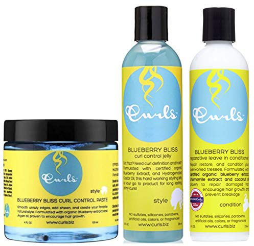 Blueberry Locken Steuerung Einfügen 120ml, Blueberry Bliss Locken Steuerung Jelly 236ml & Blueberry Reparative Leave in 236ml