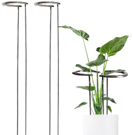 Garden Mile 2 Pcs Horseshoe Adjustable Shoe Metal Tall Plant Support for Outdoor Plants Stakes Ring Cages & Supports for Indoor Plants Single Stem Metal Plant Support Half Round Ring