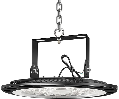 bapro 100W 10000LM UFO Iluminación LED de la Bahía 6500K Blanco Frío LED Salón Proyector Lámpara Taller Super Brillante Iluminación Comercial para Almacén, Garaje