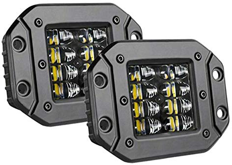 40W Flush Mount LED Arbetslampa 12V / 24V Spot Beam Pods Driving Fog Ljus IP68 Vattentät för Bil Truck 5 Tum