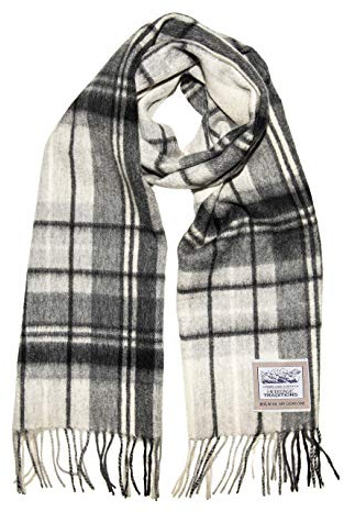 Heritage Traditions Schals und Tragetücher aus 100% reiner Wolle mit Schottenmuster (schwarz weiß)