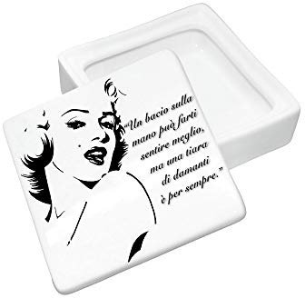 CreaTu Caja de porcelana cuadrada – Marilyn Monroe – personalizada, fabricada en Italia