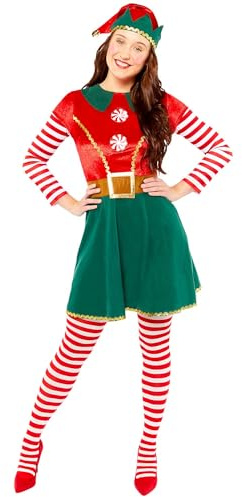 Amscan - Kostüm Wichtel, Weihnachtselfen, Feen, Kleid, Weihnachten, Weihnachtskostüm