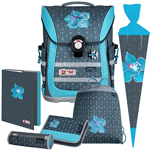 Flower - McNeill Ergo Pure Flex Schulranzen-Set 6tlg. mit SCHULTÜTE - HEFTBOX GRATIS DAZU