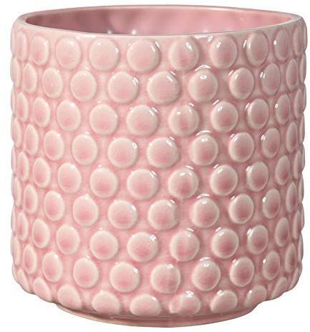 Nordring Retro Übertopf Vintage Pflanztopf für Zimmerplanzen Blumentopf Dotty M (12,5 cm ø), rosa, Keramik