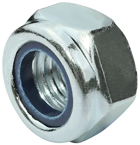 AERZETIX - C58263 - Satz mit 10 Sechskantmuttern selbstsichernd M14 - DIN 985 - selbstsichernde muttern mit nylonring - metrisches gewinde - aus verzinktem stahl - farbe silber