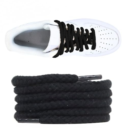 Lacci di corda per scarpe da ginnastica 8mm – Lacci spessi intrecciati per sneakers, disponibili in 3 colori (Nero, Bianco, Grigio) e 2 lunghezze 130/160cm – Resistenti e alla moda