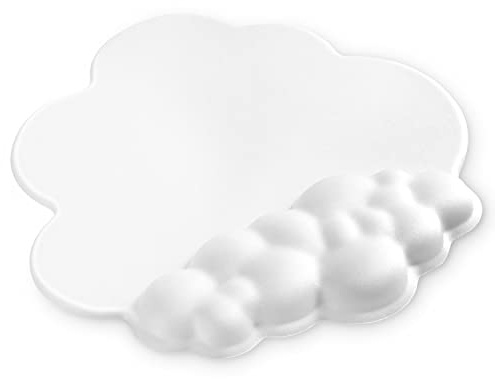 ATTACK SHARK Cloud Mauspad mit Handgelenkauflage,Ergonomische Mausmatte,rutschfeste Basis-Mauspad für Komfortable und Präzise Steuerung,Langlebig Gaming-Pad für Tippen/Gaming-Schreibtischzubehör-Weiß