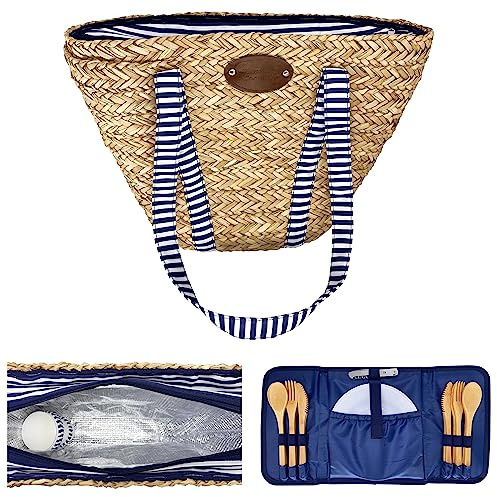 Les Jardins de la Comtesse - Strandtasche mit Picknick-Set Riviera - 4 Personen
