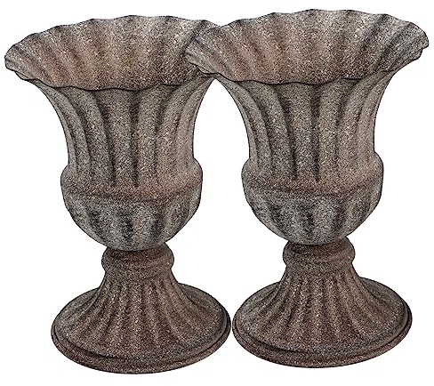 HOOTNEE Set 2 Pezzi Vasi per Fiori da Cimitero in Ferro Stile Retrò Base Stabile e Robusta per Decorazioni di Lapidi e Commemorazioni