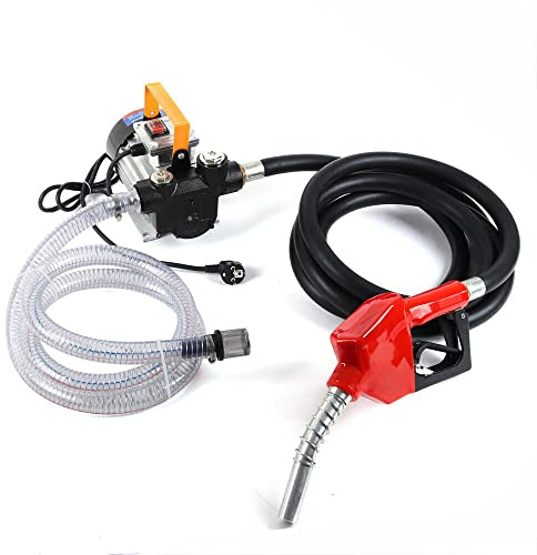 awolsrgiop Pompe à Gasoil 230V, 550 W Pompe à diesel auto-amorçante, 60 L/min Pistolet de distribution Pompe Gasoil Electrique, Pompe à Huile Station-Service Pompe à Fioul Auto-Amorçante Pompe à Huile