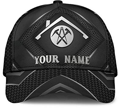 Personalisierter Name Dachdecker Carbon, Einfach Und Schön, 3D-Gedruckt Herren Damen Baseballmütze Atmungsaktiv Hip-Hop-Hut Leicht Distressed Basecap Baseball Kappen Für Reisen Kletter Draussen