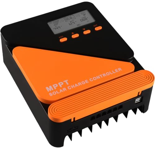 SolaMr 10A MPPT Solar-Laderegler 12/24V Automatisch einstellbare Parameter mit LCD-Display und Dual-USB-Anschluss Solarmodul-Batterieregler für Gel Sealed Flooded und Lithium-Batterie-GM-D10A