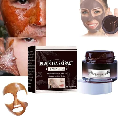 Pelinuar - Maschera peel off al tè nero, maschera peel off per la pelle del tè nero, maschera per il tè nero, maschera per rimuovere i punti neri, illumina la pelle, rimuove i punti neri (2 pezzi)