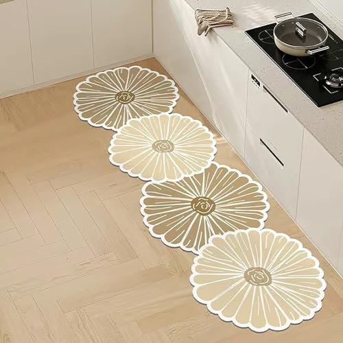 HEARSO Küchenläufer, waschbar, rutschfest, 2-teiliges Set, Küchenteppich, modern, stilvoll, Küchendekormatte für Flur, Esszimmer, 40 x 120 cm + 40 x 60 cm