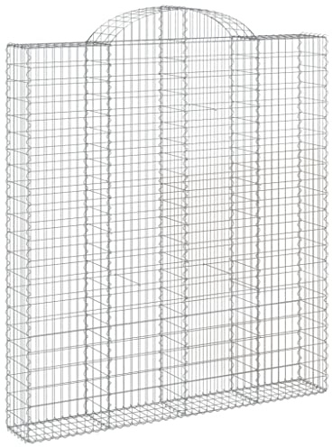 vidaXL Panier de Gabions Arqué Cage à Gabion Mur de Gabion Panier à Pierre Gabion pour Pierre Jardin Patio Extérieur 200x30x220/240 cm Fer Galvanisé