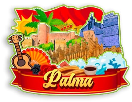 Quwsne Imán para nevera Palma España, imán para nevera, recuerdos de viaje de ciudad, regalos turísticos, monumentos clásicos 3D, hechos a mano, decoración del hogar -1410
