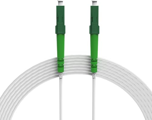 nexinex - 25m weißes Glasfaserkabel LC/APC auf LC/APC Patchkabel | Kompatibel mit Telekom, Vodafone, 1&1, Fritzbox, etc. | LWL Simplex Singlemode OS2 FTTH Glasfaser Lichtwellenleiter Kabel