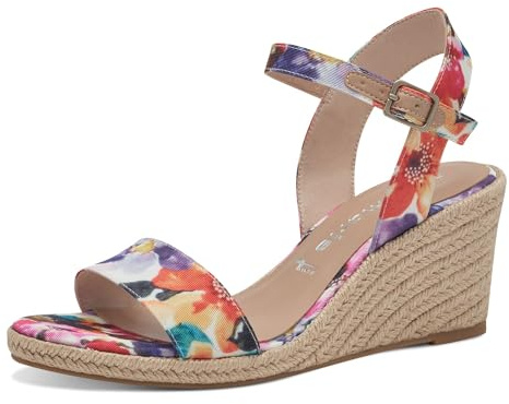 Tamaris Women's 1-28300-42 Sling Sandal, Orange Comb, 41 EU