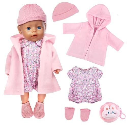 Accessori per bambole da 14 a 16 pollici, tute per bambole da 30 a 45 cm, cappotto di sacchetto di peluche, calze, accessori per vestiti per bambole per ragazze/bambini, regali di compleanno (senza