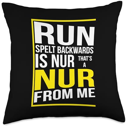 Run Spelt Backwards Is Nur Funny Running Marathon Runner Throw Pillow