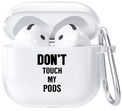 AKABEILA Hülle Kompatibel mit Apple AirPods 4 2024 Transparente Schutzhülle Weich TPU mit Niedliches Design Karabiner AirPods 4 Gen USB-C Ladehülle LED Sichtbar