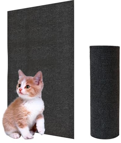 200cmx40cm Selbstklebend Kratzmatte Katze,Selbstklebend Kratzteppich Katze Wand,Kratzmatte Katze,DIY Kratzbrett Katze,Kratzschutz Sofa Katze,Kratzbrett Katzen kratzschutz,Katzenkratzmatte(Dunkelgrau)